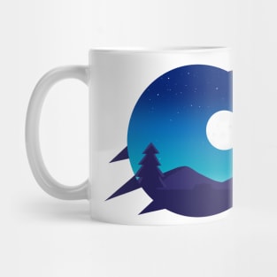 night scene cartoon Mug